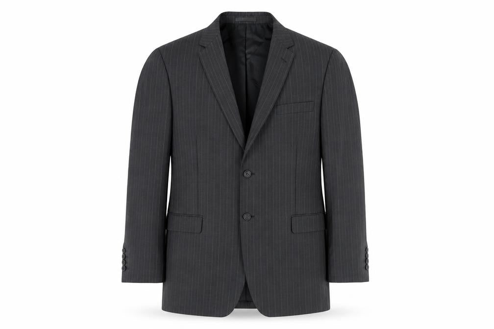 Jack Reid Men's Grey Pinstripe Blazer 46R Regular Two-Button Jacket