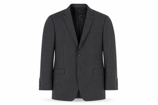 Jack Reid Men's Grey Pinstripe Blazer 46R Regular Two-Button Jacket