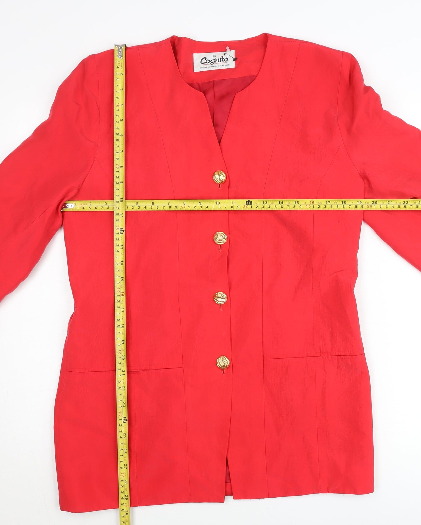 Cognito Women Red Size 14 Single Breasted Suit Jacket