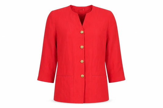 Cognito Womens Red Size 14 Tailored Single-Breasted Jacket