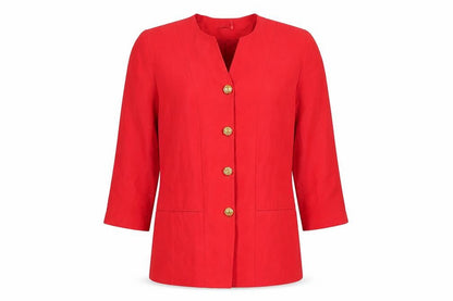 Cognito Womens Red Size 14 Tailored Single-Breasted Jacket