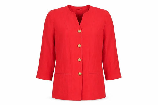 Cognito Womens Red Size 14 Tailored Single-Breasted Jacket
