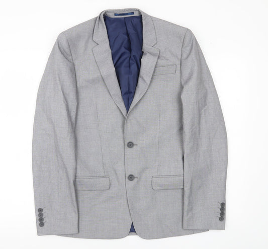 River Island Men’s Grey Slim Fit Blazer Jacket UK 36R