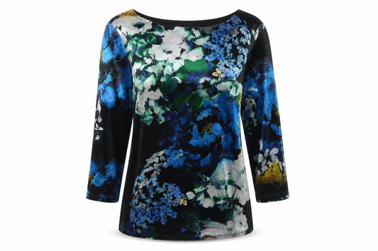 Phase Eight Women's Multicoloured Floral Velour Blouse UK 8