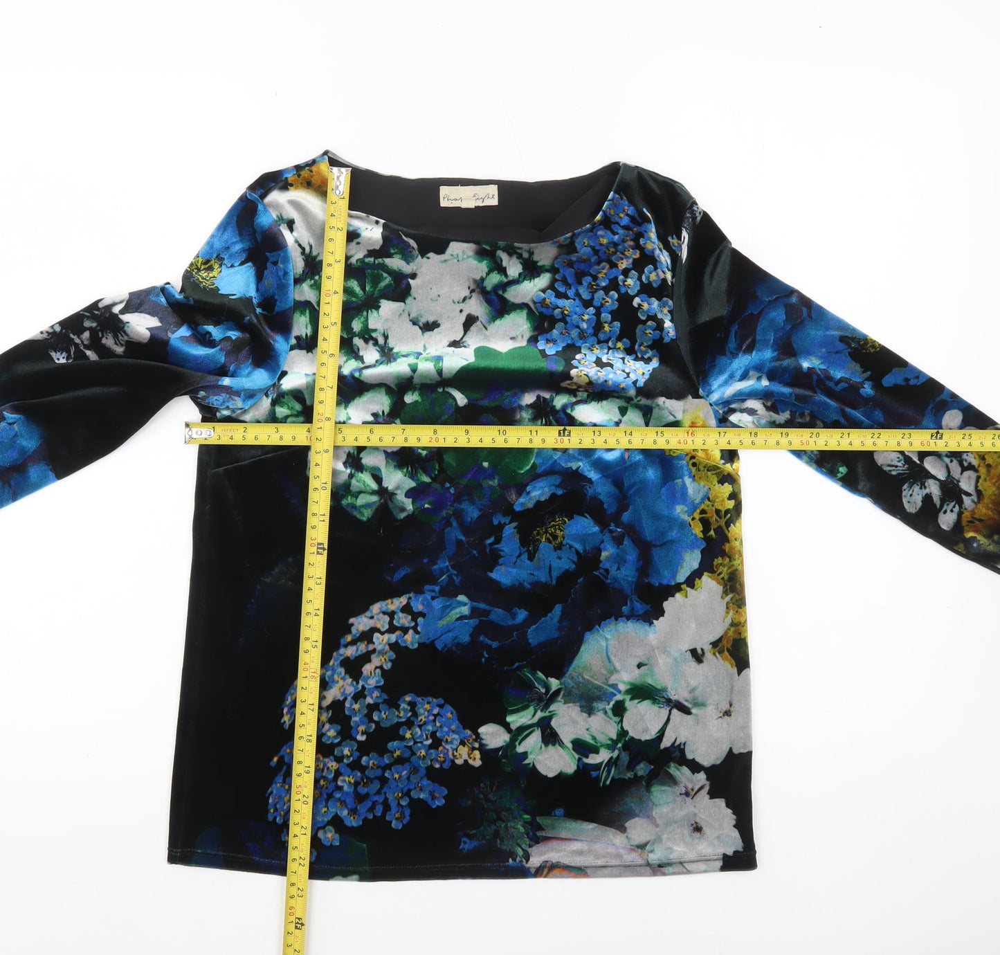Phase Eight Women's Multicoloured Floral Velour Blouse UK 8