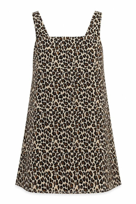 SHEIN Curve Women’s Brown Leopard Print Plus Size 18 Sleeveless Mini Dress