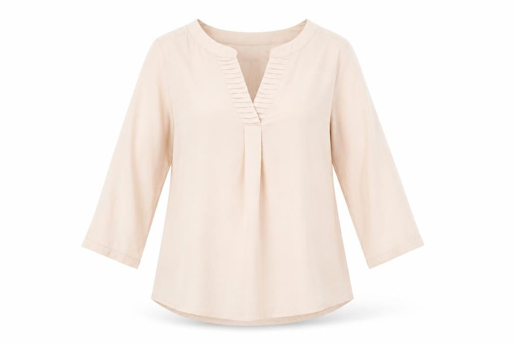 Vero Moda Womens Beige XS Tunic Blouse 3/4 Sleeve V-Neck