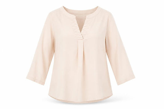 Vero Moda Womens Beige XS Tunic Blouse 3/4 Sleeve V-Neck