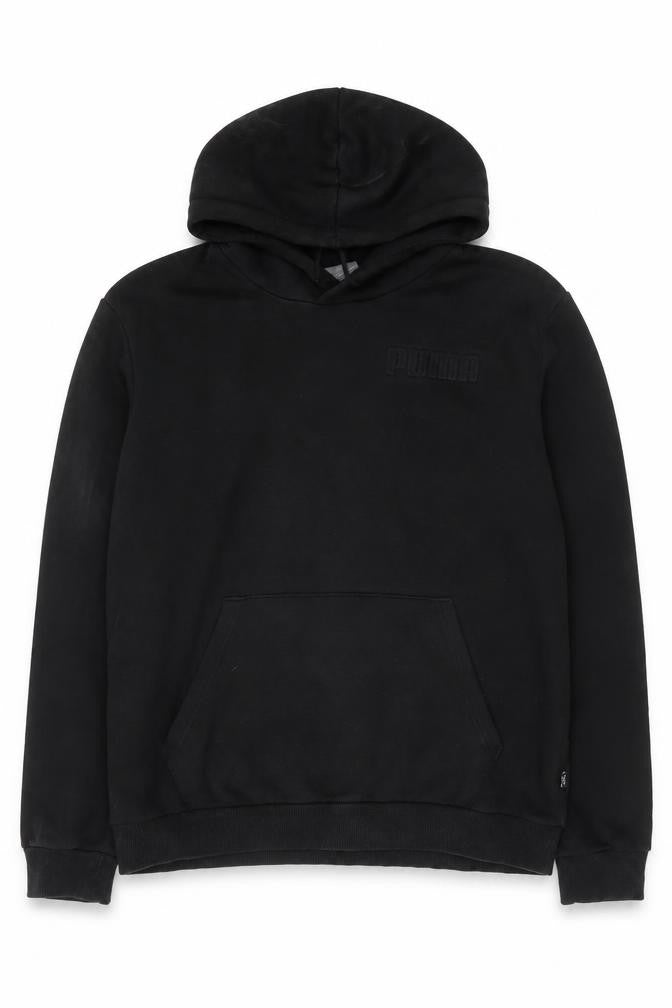 Puma Men’s Black Pullover Hoodie L Regular Fit Fleece Sweatshirt
