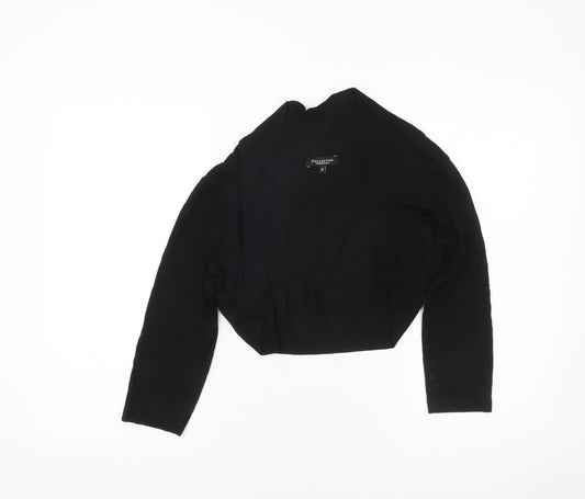 Debenhams Women’s Black Cropped Jersey Blouse Size 14 Long Sleeve