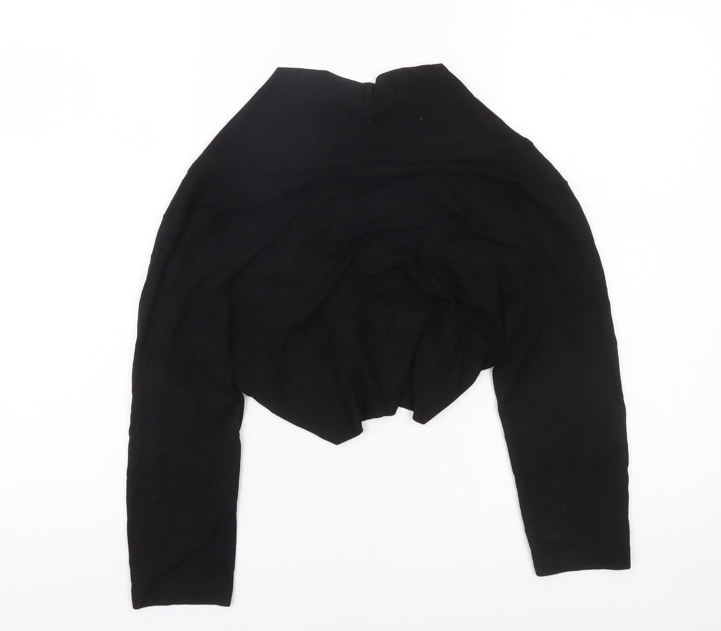 Debenhams Women’s Black Cropped Jersey Blouse Size 14 Long Sleeve