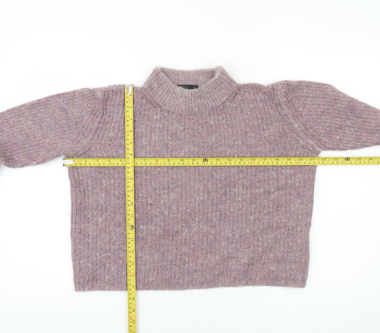 Topshop Women’s Purple Mock Neck Chunky Knit Jumper Size 10