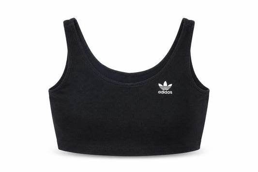 Adidas Women’s Black Crop Tank Top Size 6 XS Cotton Blend