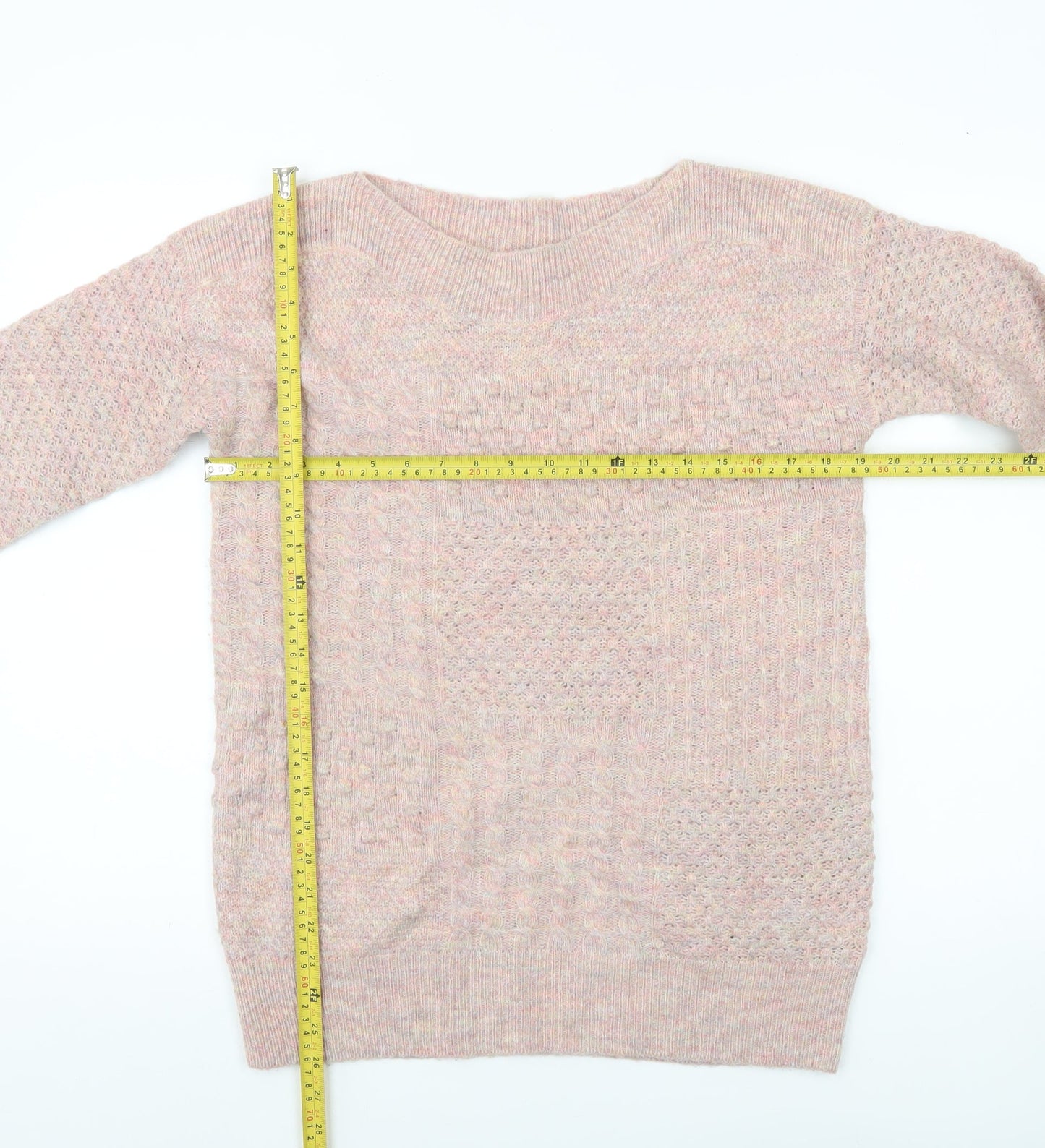 Marks and Spencer Women’s Pink Cable Knit Jumper Size 6