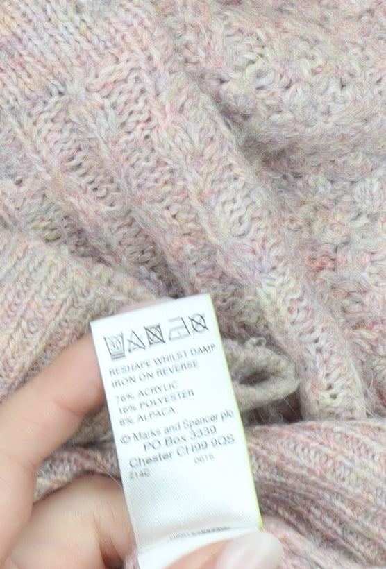 Marks and Spencer Women’s Pink Cable Knit Jumper Size 6