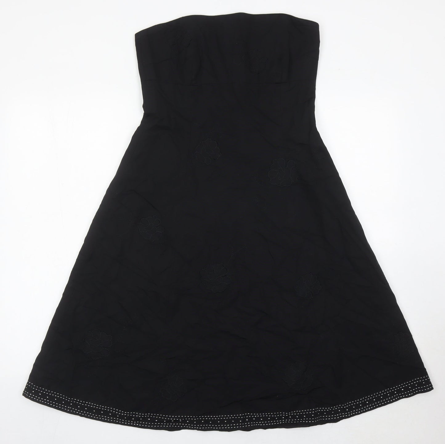 Jasper Conran Women’s Black Strapless A-Line Midi Dress Size 10