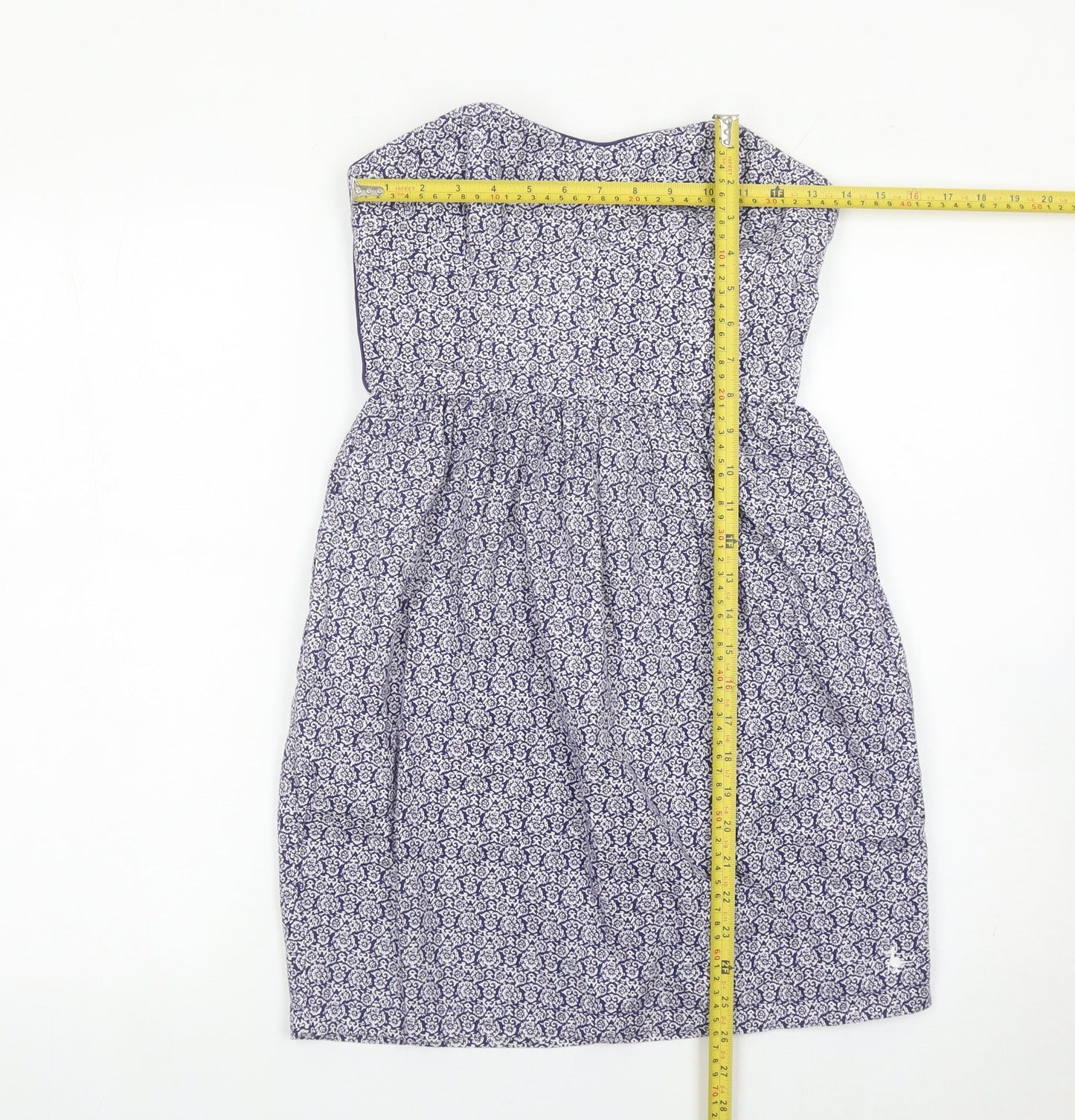 Jack Wills Women’s Blue Strapless Cotton Dress UK 8 Knee Length