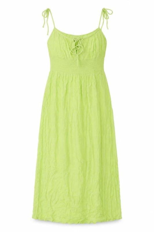 Topshop Women Green Cotton Maxi Midi Summer Dress Size S