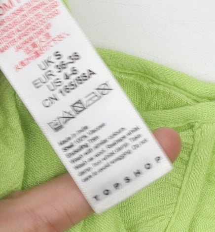 Topshop Women Green Cotton Maxi Midi Summer Dress Size S