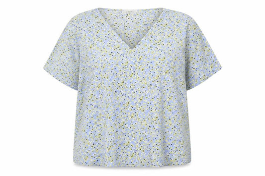Pieces Womens Multicoloured Floral V-Neck Blouse XL Lightweight
