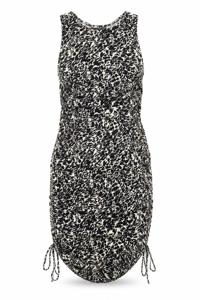 Motel Rocks Womens Black Animal Print Bodycon Mini Dress S