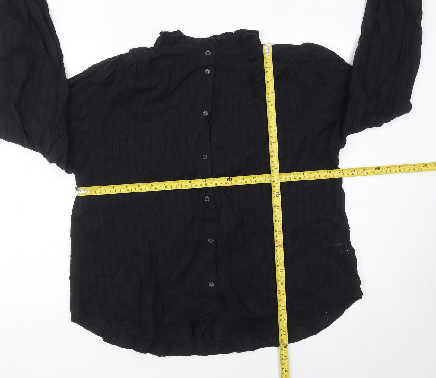 H&M Women’s Black Long Sleeve Blouse Size L Cotton Blend