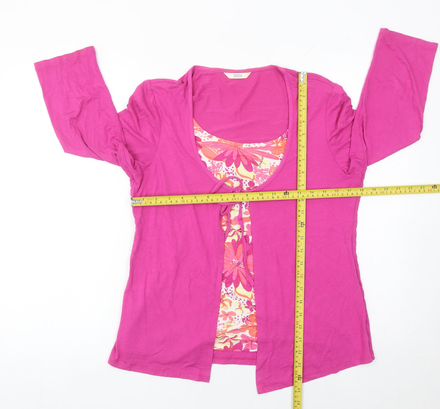 Marks and Spencer Womens Pink Floral Tunic Blouse UK 12