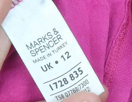Marks and Spencer Womens Pink Floral Tunic Blouse UK 12
