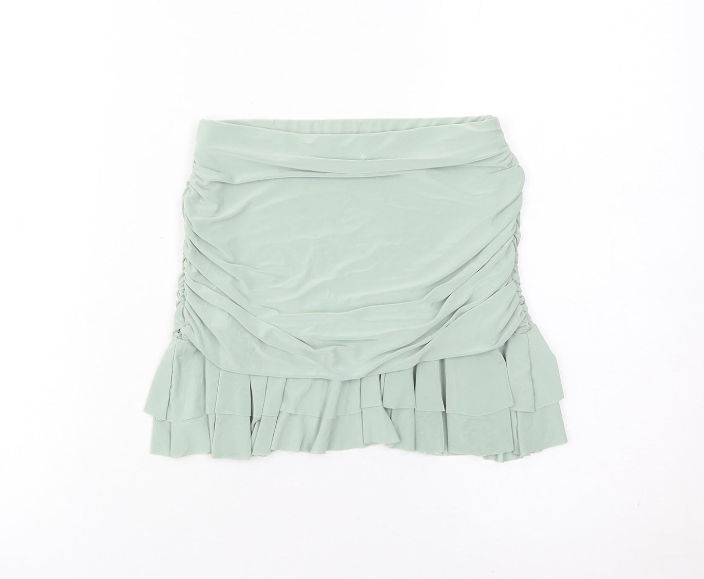 EGO Women’s Green Size 6 Mini Pleated Ruffle Skirt