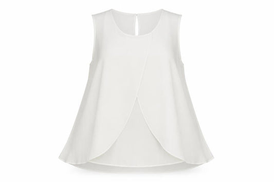 M&Co Women’s Ivory Sleeveless Tunic Blouse Size 14 Polyester