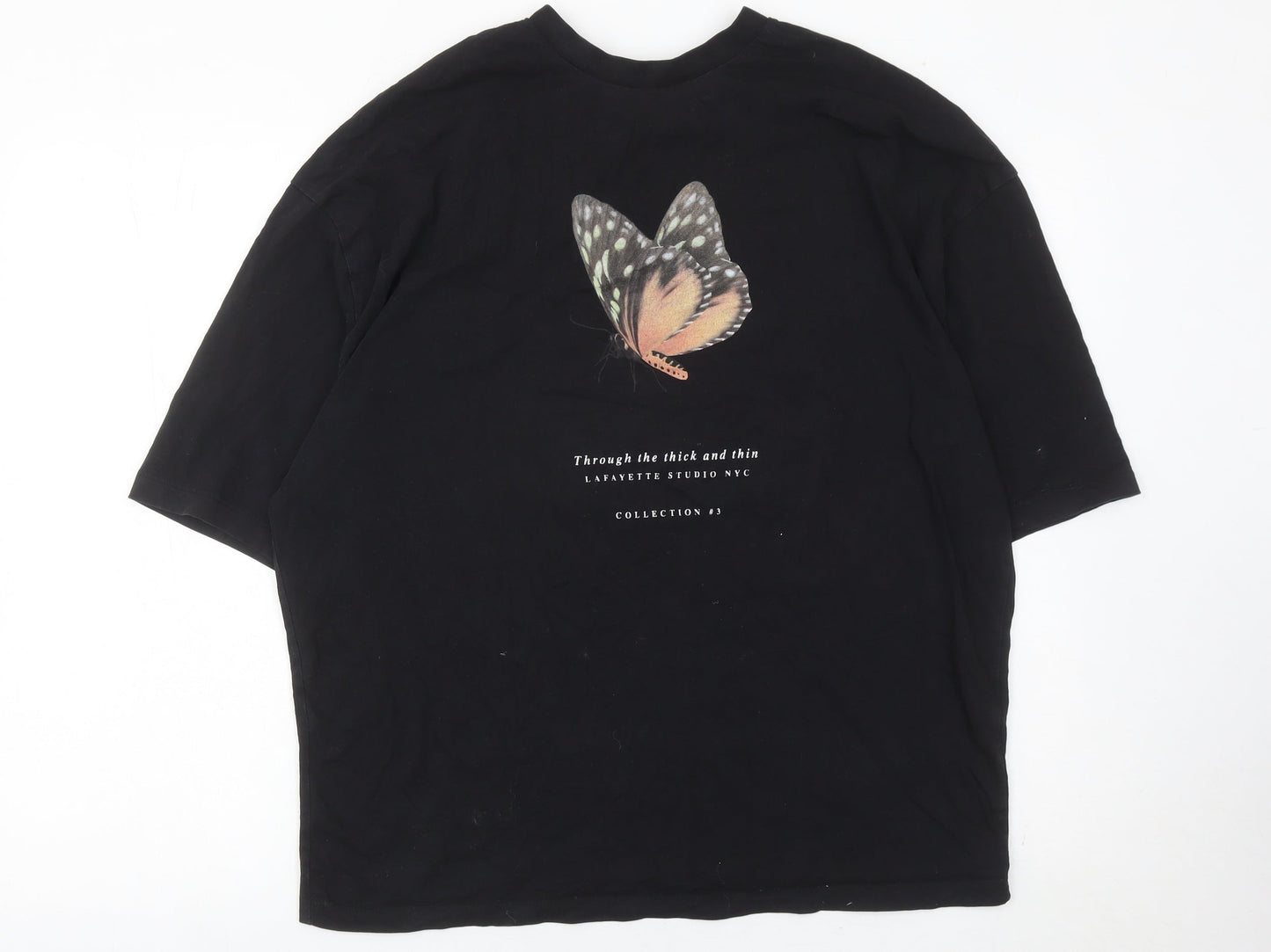 ASOS DESIGN Women's Black Butterfly Graphic T-Shirt Size M