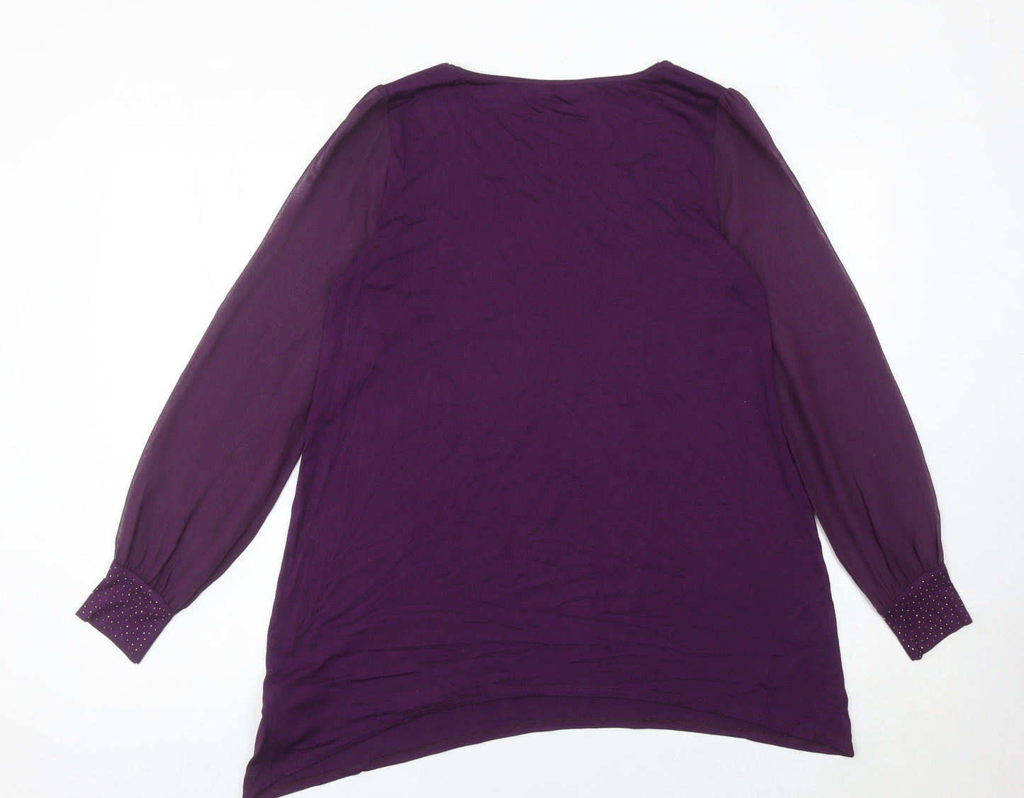 Marks and Spencer Women’s Purple Beaded Tunic Blouse UK 12 Long Sleeve