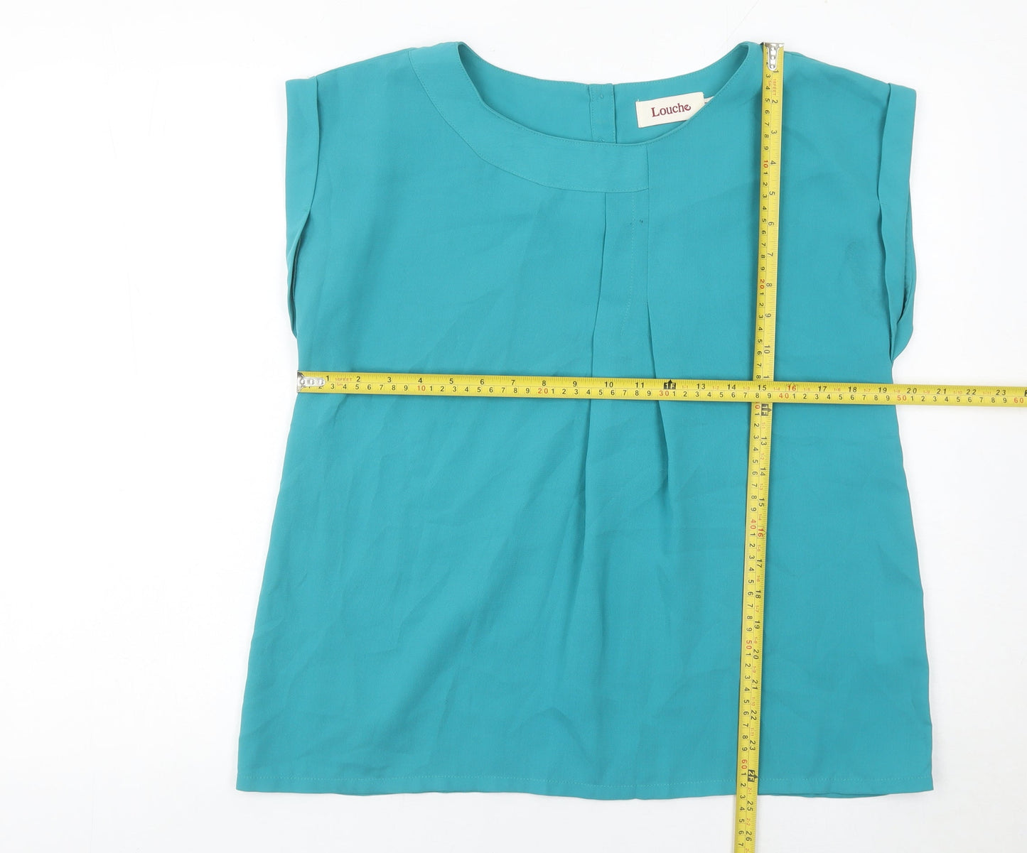 Louche Womens Blue Sleeveless Blouse Top Size S Polyester Casual