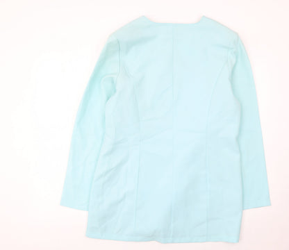 Close-up detail of Fashion Extra Women’s Blue Suit Jacket UK 16 Four Button Polyester