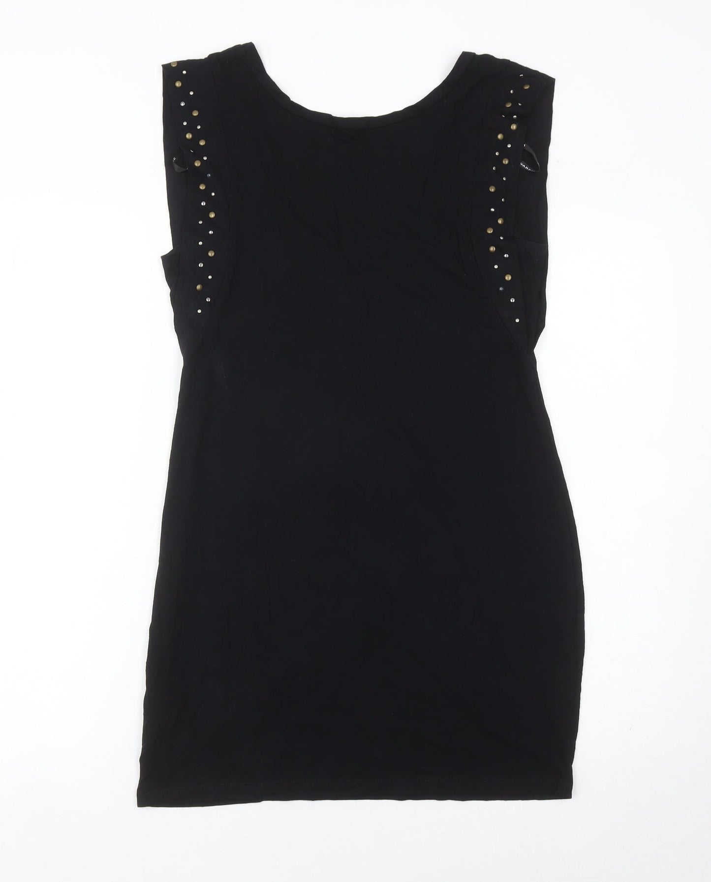Warehouse Women’s Black Size 12 Bodycon Studded Scoop Neck Dress