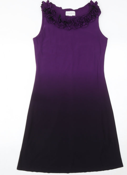 Ronni Nicole Womens Purple Size 8 Sheath Knee Length Sleeveless Party Dress