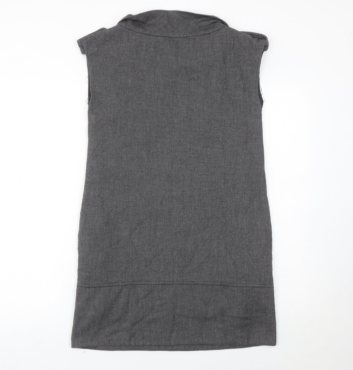 Mango Women’s Grey Shift Dress Size 8 Sleeveless Workwear