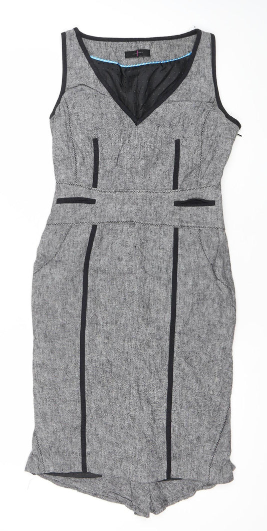 Debenhams Women’s Grey Sheath Work Dress Size 10 Sleeveless