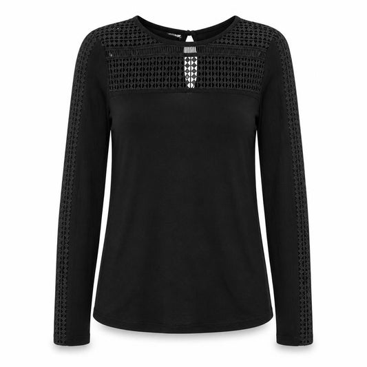 H&M Womens Black Lace Detail Long Sleeve Blouse XS