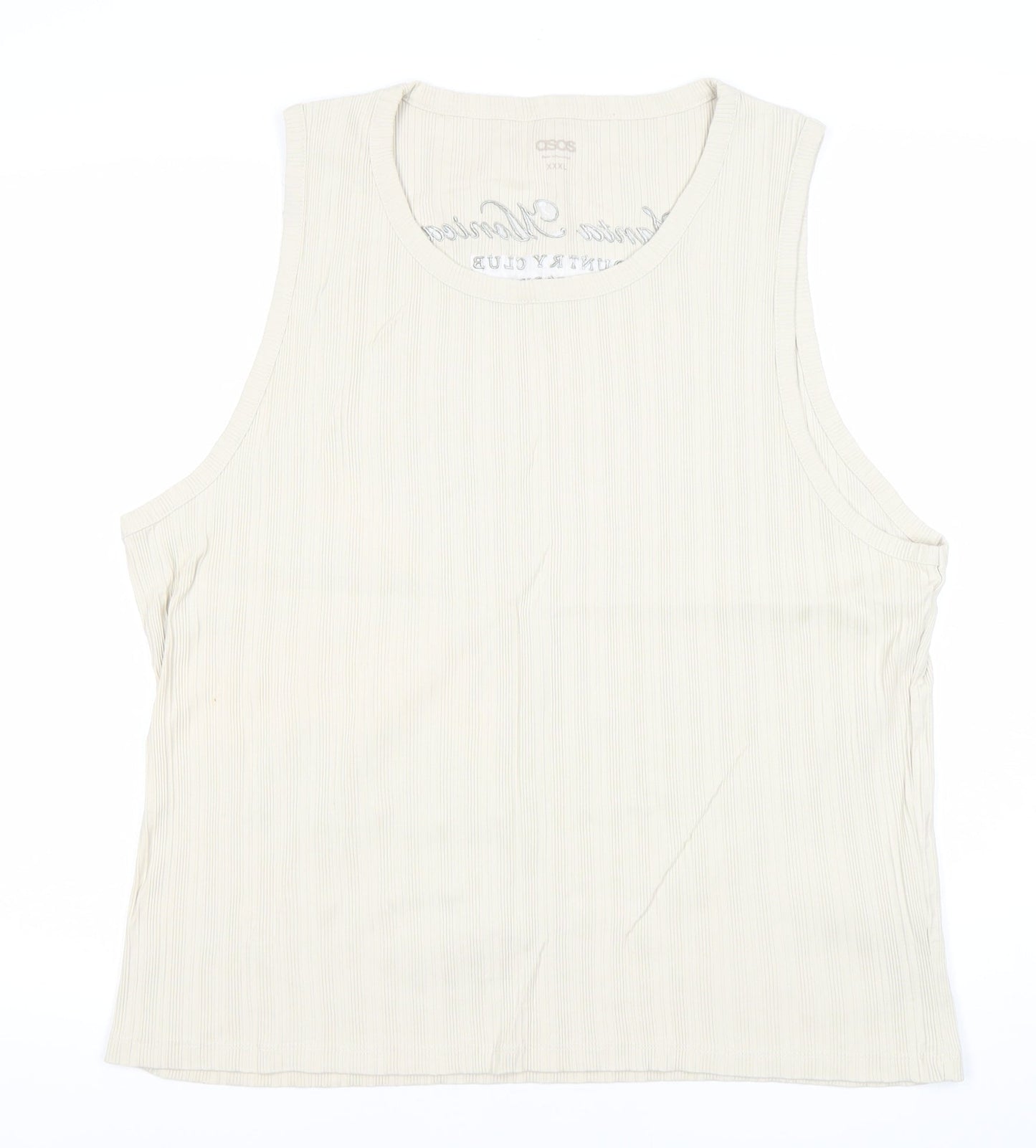 ASOS Men’s 3XL Beige Sleeveless Crew Neck Cotton T-Shirt