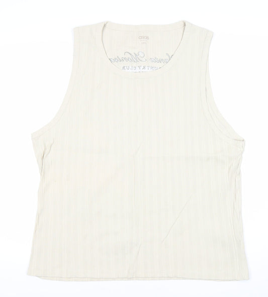 ASOS Men’s 3XL Beige Sleeveless Crew Neck Cotton T-Shirt