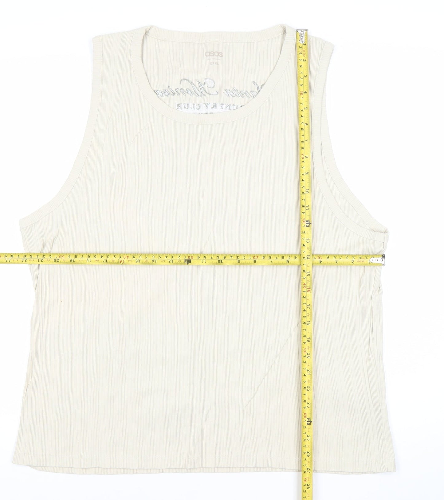 ASOS Men’s 3XL Beige Sleeveless Crew Neck Cotton T-Shirt