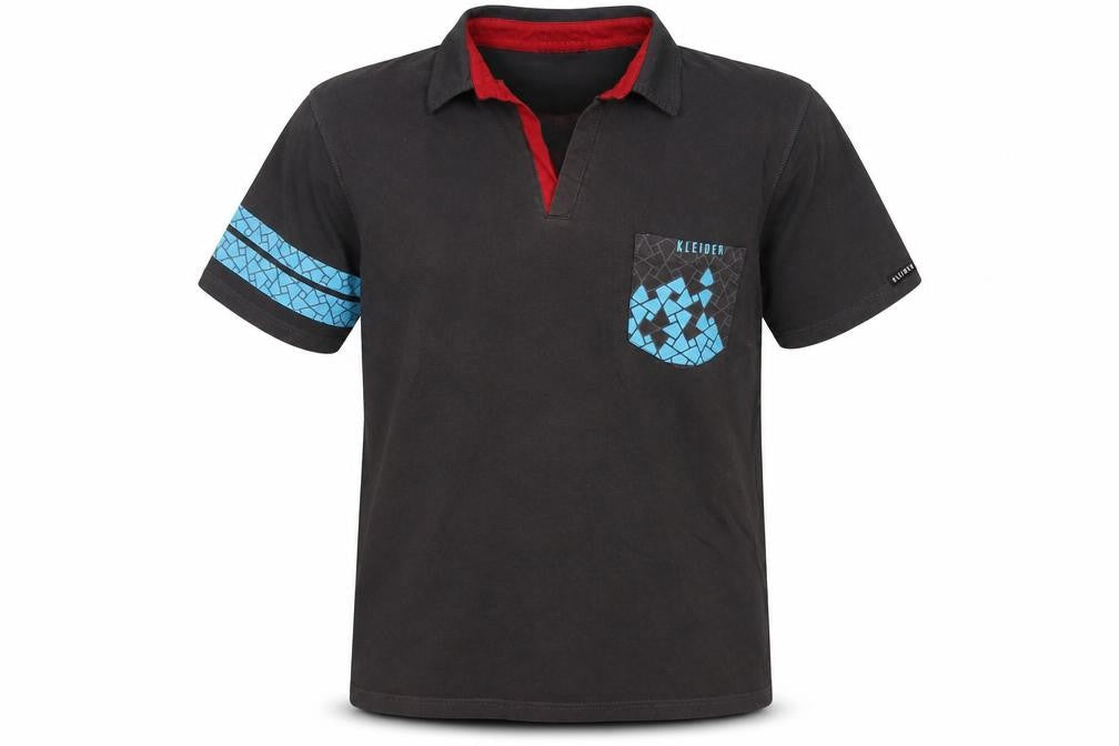 Kleider Men’s Black Polo Shirt L Geometric Pocket Short Sleeve