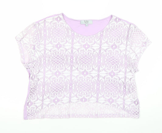 Lola Skye Women’s Purple Lace Cropped Blouse UK 18