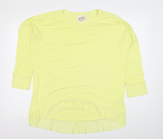 A Postcard from Brighton Women’s Yellow Ruffle Hem T-Shirt Size S
