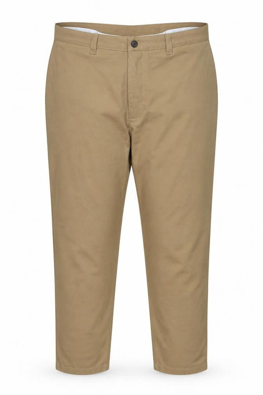 Front view of WOODBRIE men’s brown 62 khaki jeans cotton regular fit