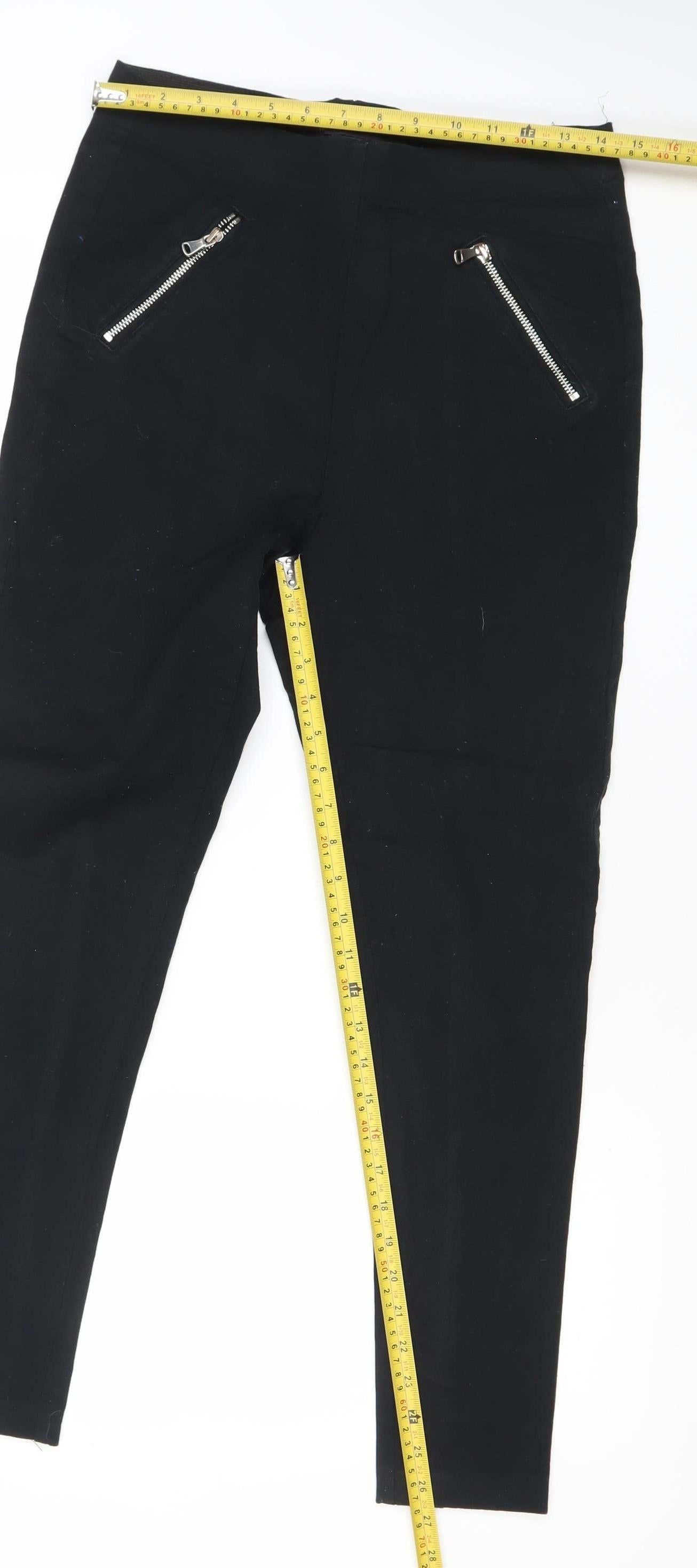 Marks and Spencer Women’s Black Slim Skinny Jeans Size 10 with Zip Accents