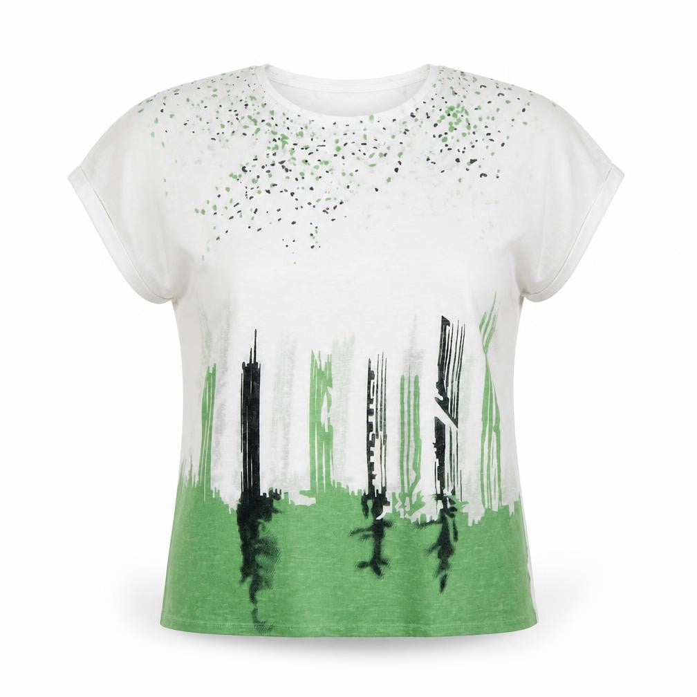 Marese Women’s Green Relaxed Fit Short Sleeve T-Shirt Size L