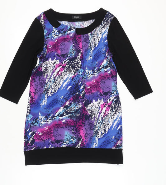 Klass Women’s Multicoloured Tunic Top M 3/4 Sleeve Boat Neck