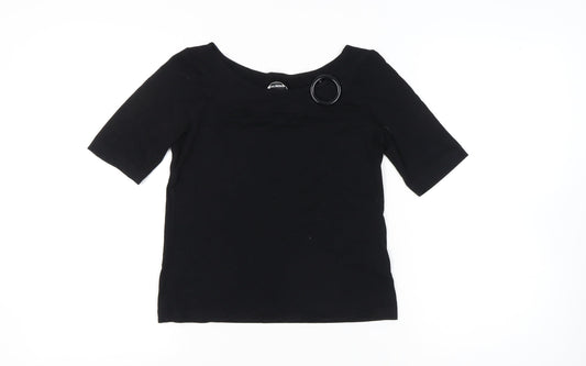 Gerry Weber Women’s Black Size 10 Boat Neck Stretch T-Shirt